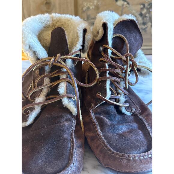 Ralph Lauren Men's Brown Suede Shearling-Lined Boots - Picture 1 of 5
